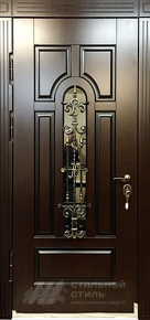 Дверь с ковкой №16 с отделкой МДФ ПВХ - фото №2