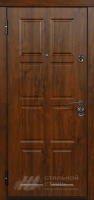 Входная металлическая дверь с фрезерованным МДФ снаружи и внутри для дома с отделкой МДФ ПВХ - фото №2