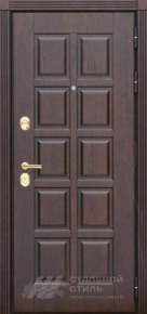 Темная филенчатая дверь МДФ + МДФ в квартиру с отделкой МДФ ПВХ - фото