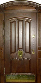 Филенчатая арочная стальная дверь в коттедж с отделкой МДФ ПВХ - фото №2